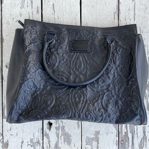 Loungefly Black on Black Lattice Sugar Skull Day of the Dead Tote